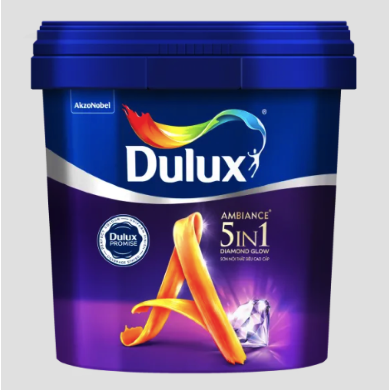 Sơn Nội Thất Dulux Ambiance 5 In 1 Diamond Glow Siêu Bóng 66AB Lon 5L