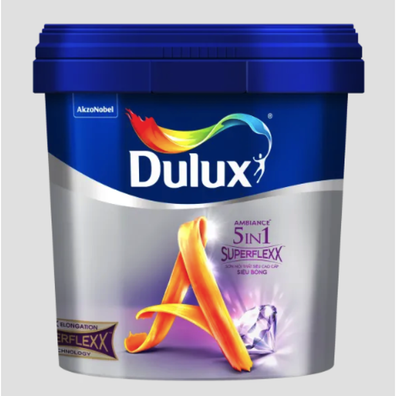 Sơn Nội Thất Dulux Ambiance 5 In 1 Superflexx Siêu Bóng Z611B Lon 5L