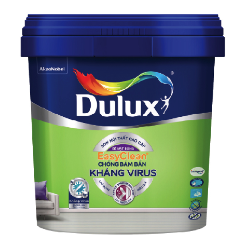 Sơn Nội Thất Dulux EasyClean Chống Bám Bẩn Kháng Virus- Bóng E017B Lon 1L