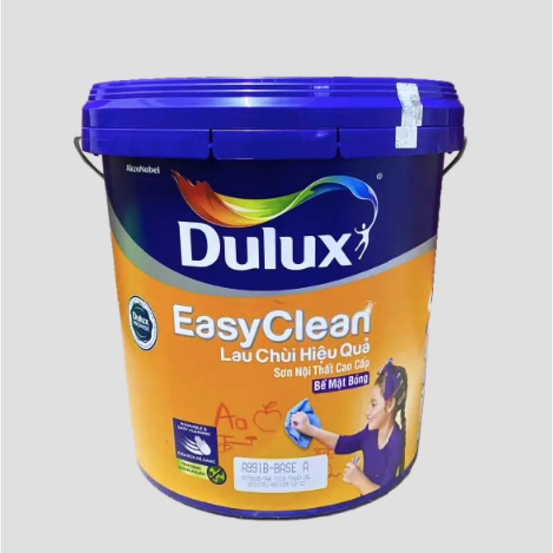 Sơn Nội Thất Dulux Easyclean Lau Chùi Hiệu Quả Bề Mặt Bóng A991B Thùng 15L
