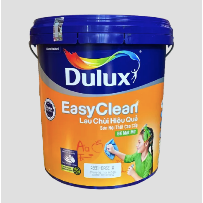 Sơn Nội Thất Dulux Easyclean Lau Chùi Hiệu Quả Bề Mặt Mờ A991 15L