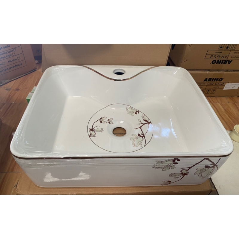 Lavabo Chữ Nhật Hoa Văn